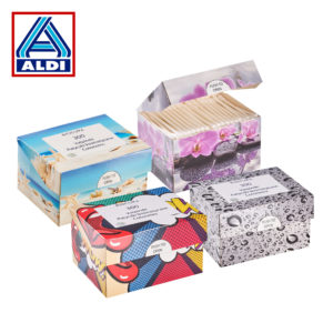 Aldi lançou no último ano as cotonetes sustentáveis de marca própria, sem plástico na sua embalagem